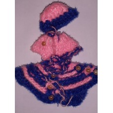 Woollen Dress For Thakur Ji -Peach/Blue