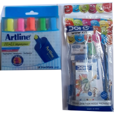 Doms Kit plus Artline Highlighter Combo