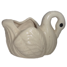Beautiful Off-White Swan Shaped Ceramic Pot for Room Plantation